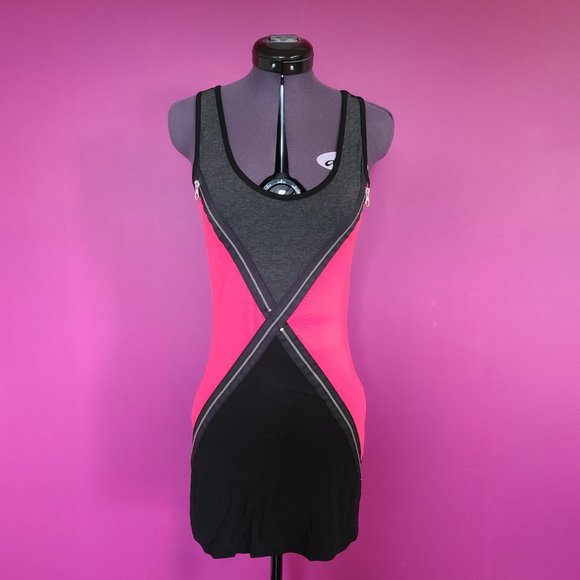 Lipsy London Colourblock Bodycon Tunic Dress With Zipper Detailing - Picture 2 of 7